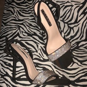 Liliana sling back rhinestone heels